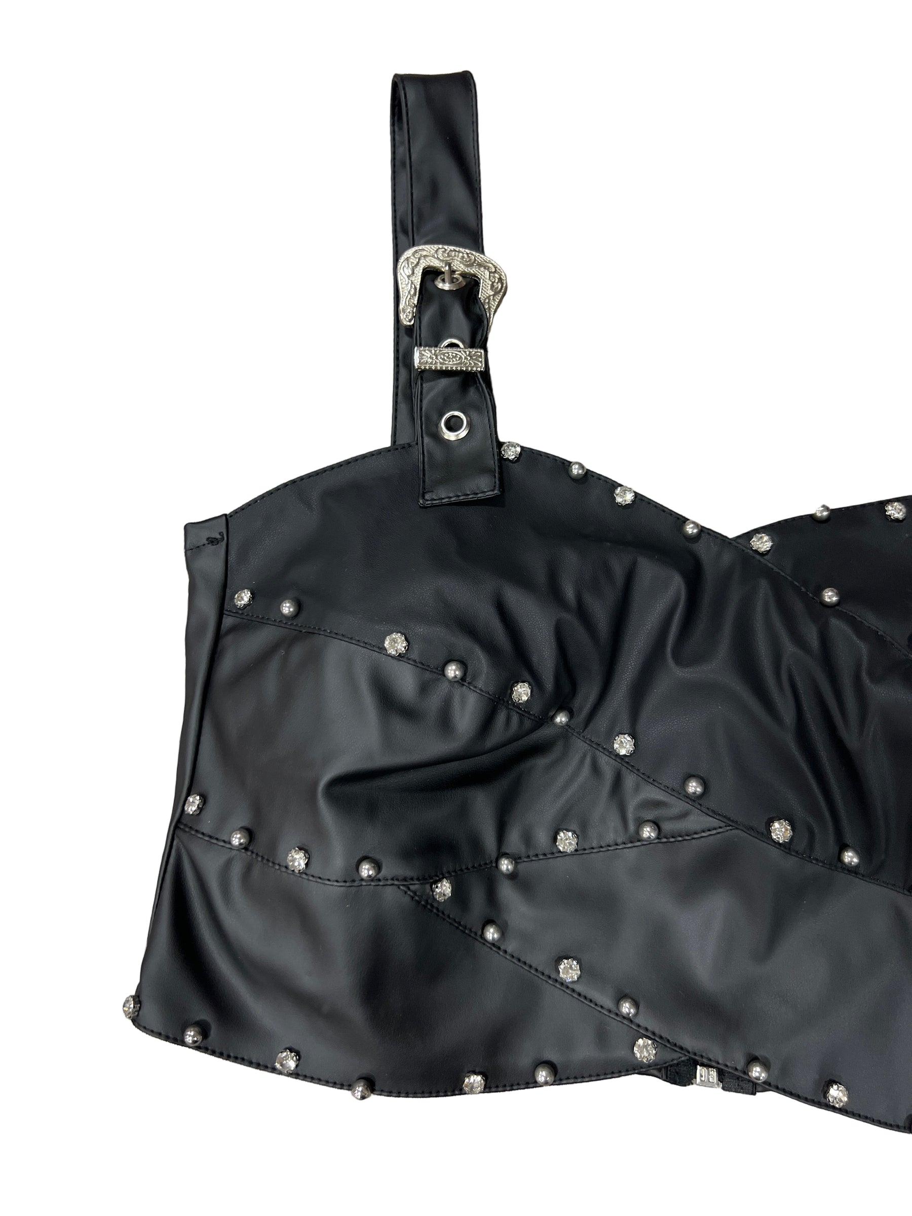 Cropped em Couro Fivela 10191