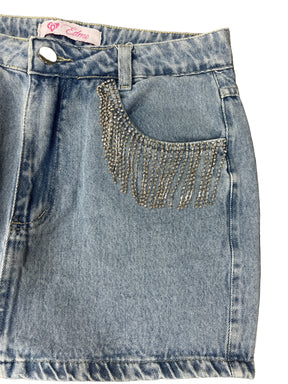 Saia Edme Strass Jeans 8237