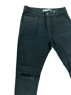 Calça Liminar Jeans Rasgado Verde Musgo 9485