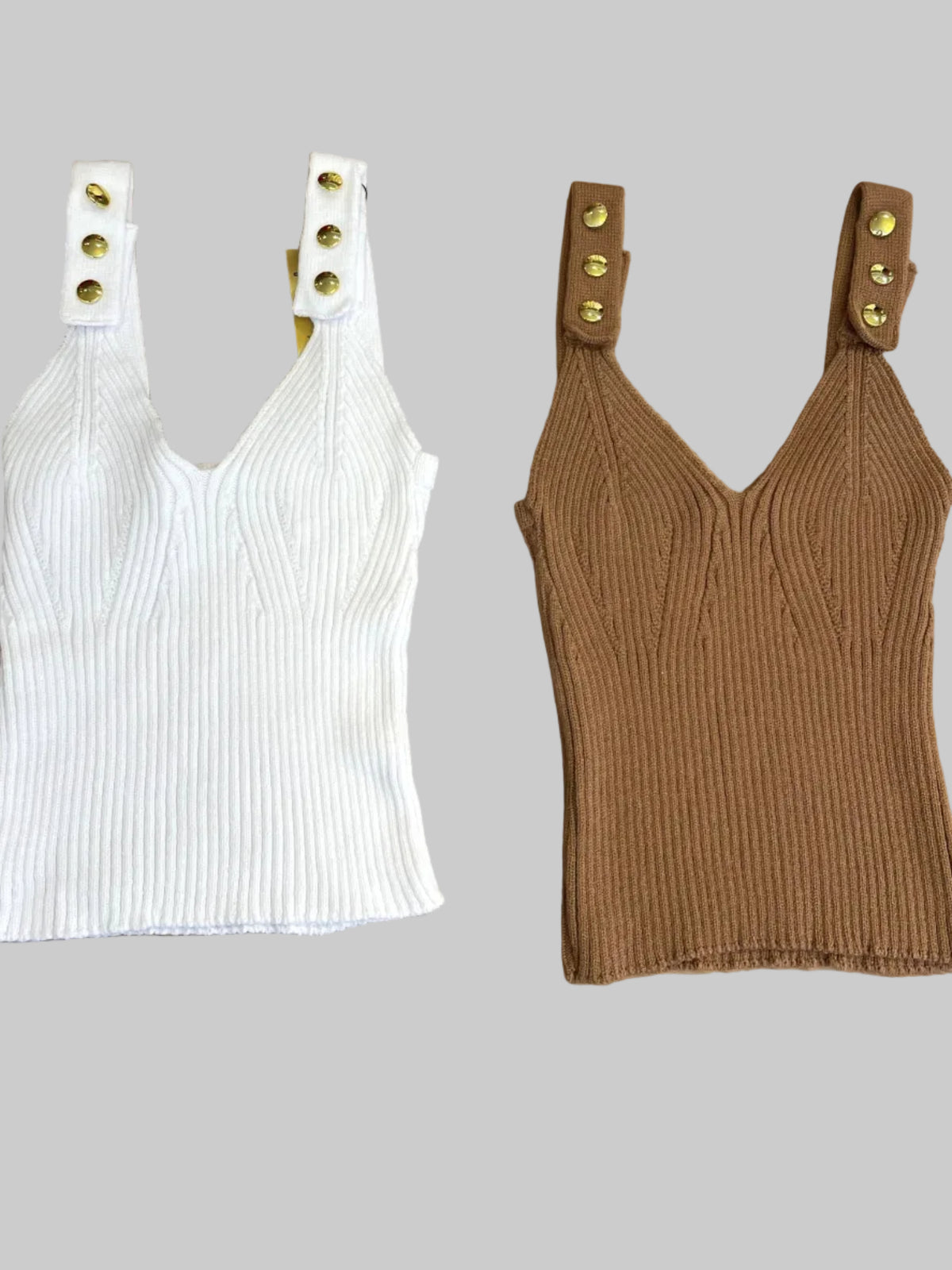 Cropped Tricot Alças Botões