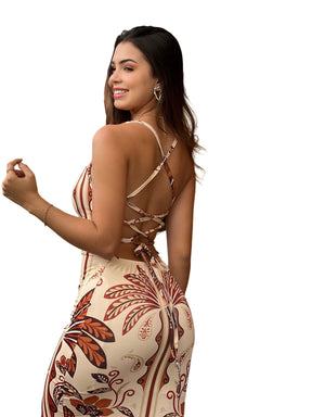 Vestido Fluit Midi com Amarração nas Costas
