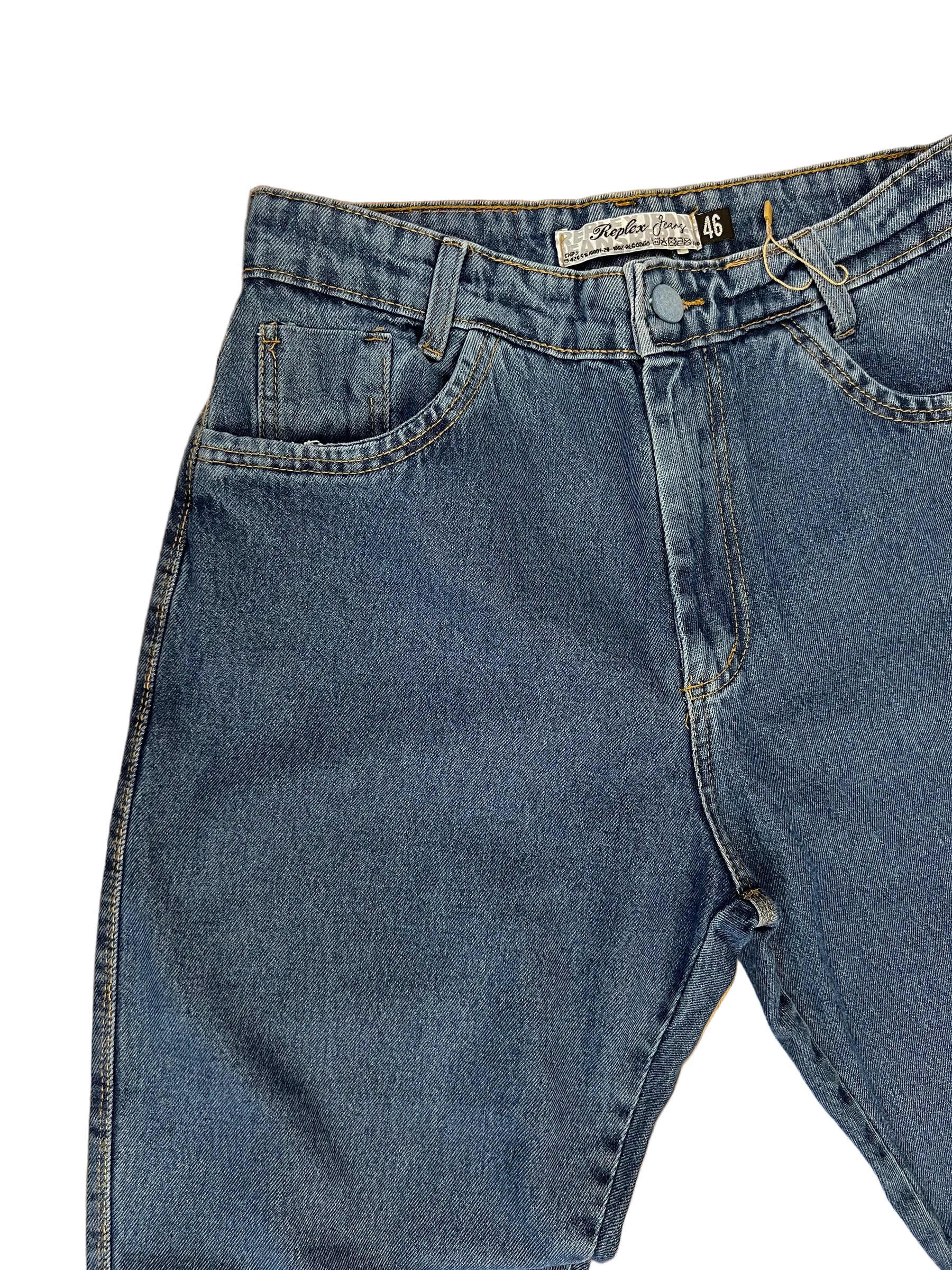 Calça Mom Replex Botão Tecido