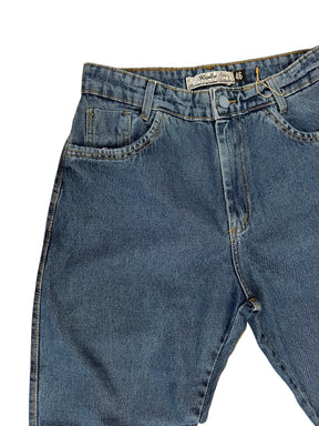 Calça Mom Replex Botão Tecido