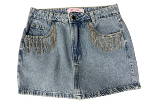 Saia Edme Strass Jeans 8237