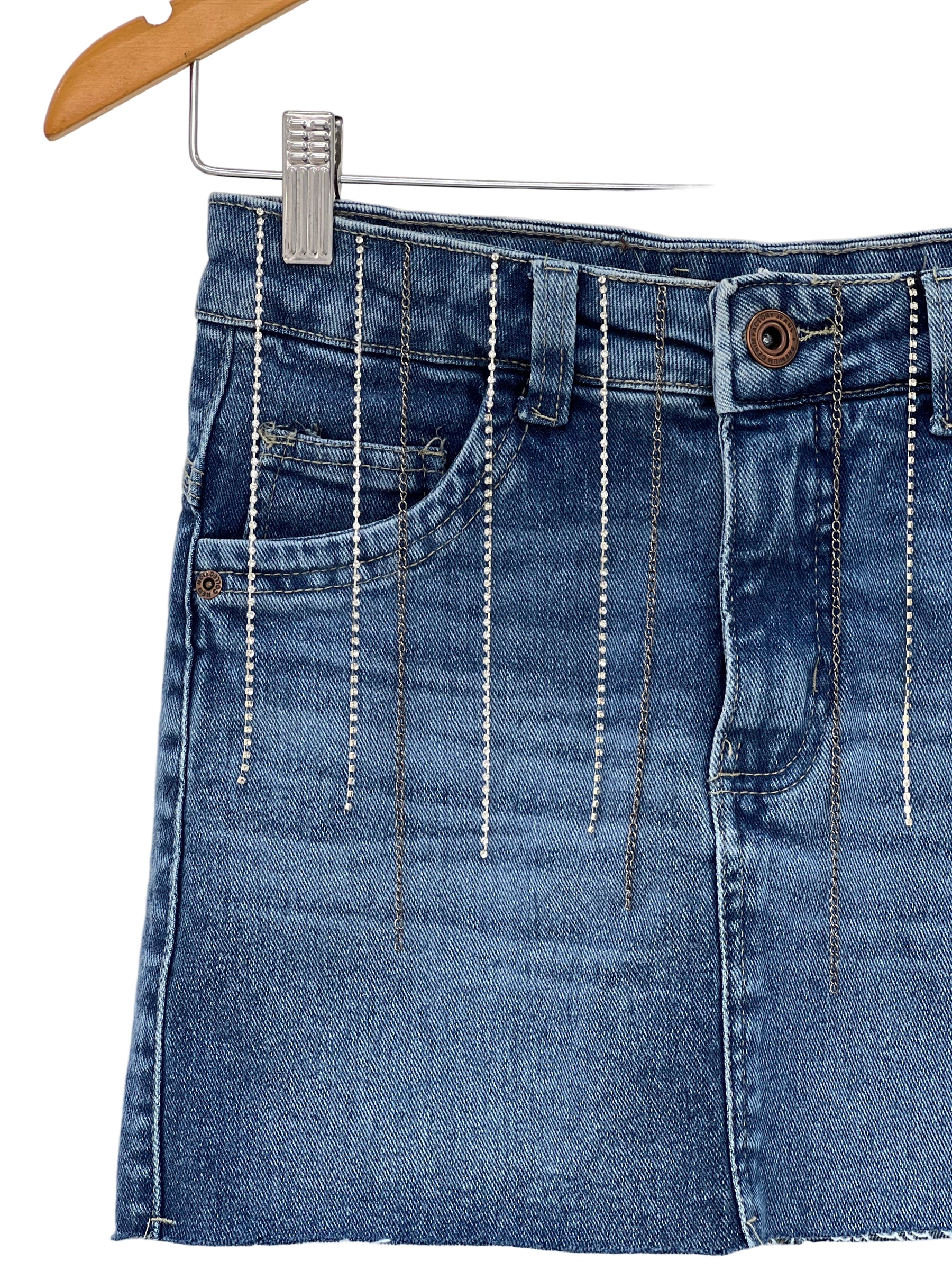 Saia Strass Gamatop Jeans 8272