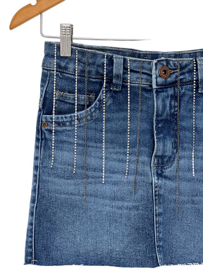 Saia Strass Gamatop Jeans 8272