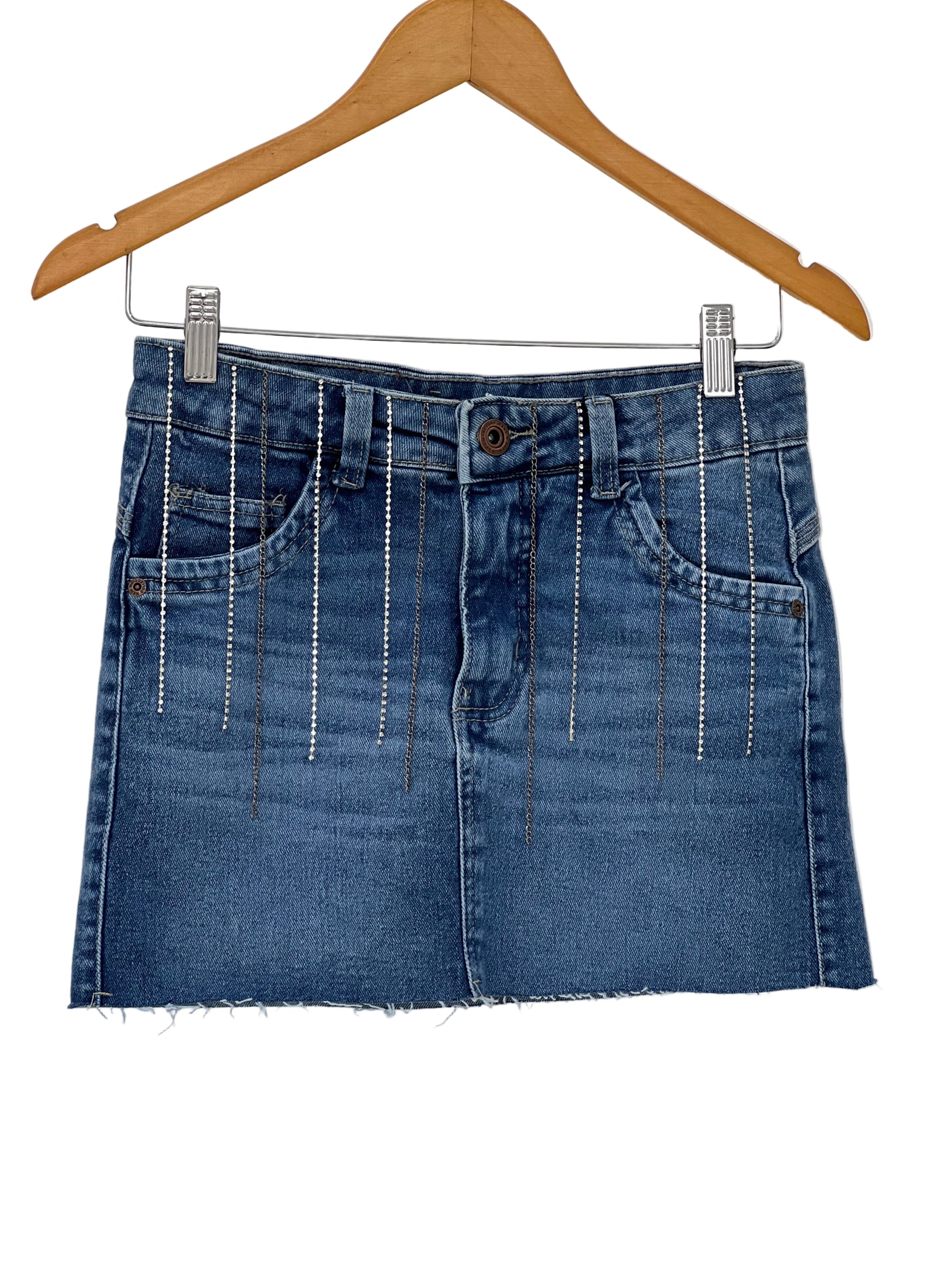 Saia Strass Gamatop Jeans 8272