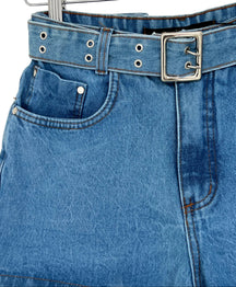 Short Dislow Cinto Tecido Jeans 8521