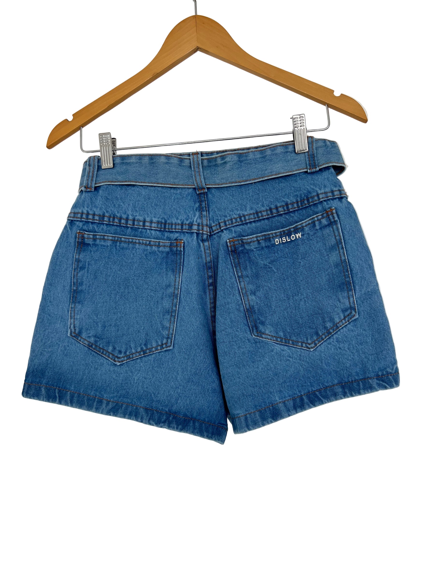 Short Dislow Cinto Tecido Jeans 8521