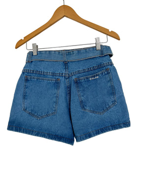 Short Dislow Cinto Tecido Jeans 8521