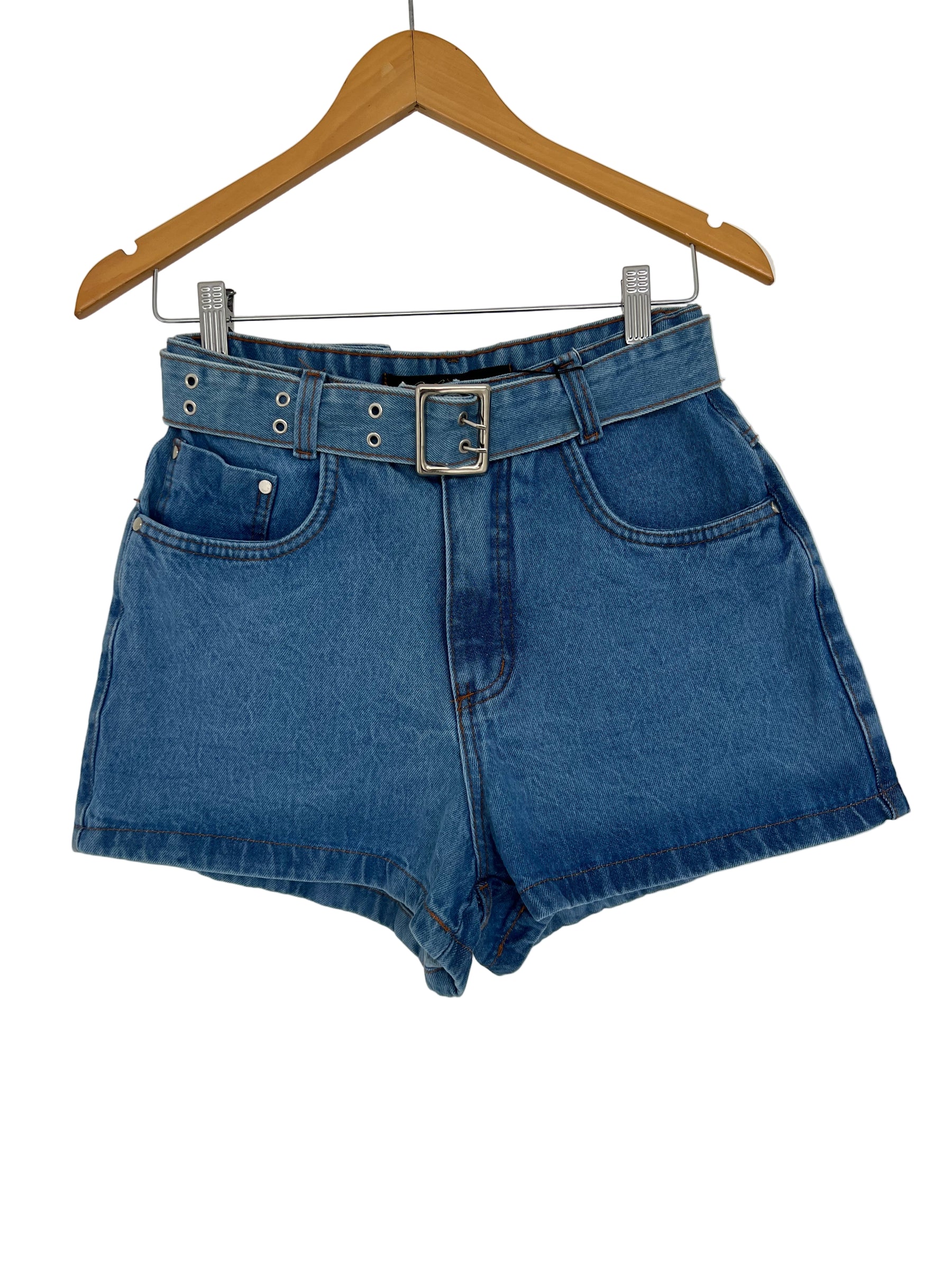 Short Dislow Cinto Tecido Jeans 8521