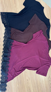 Blusa renda manga curta