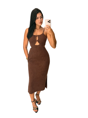 Vestido Decote Vazado Lateral