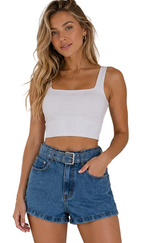Short Dislow Cinto Tecido Jeans 8521
