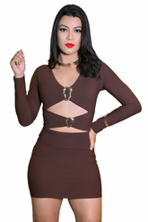 Vestido Maitê Aros Manga Longa