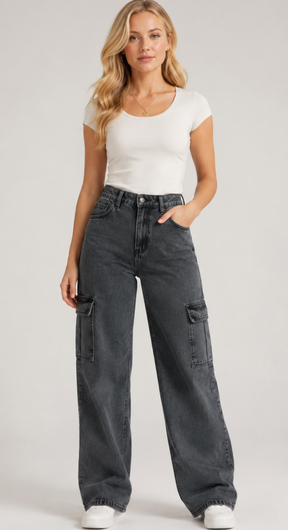 Wide leg cargo excelente