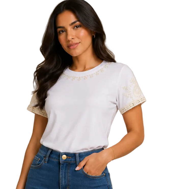 Blusa bordada LF80329
