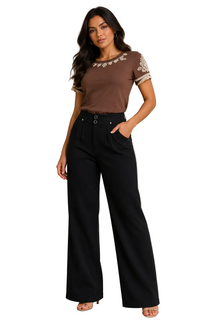 Calça Pantalona botões duplos
