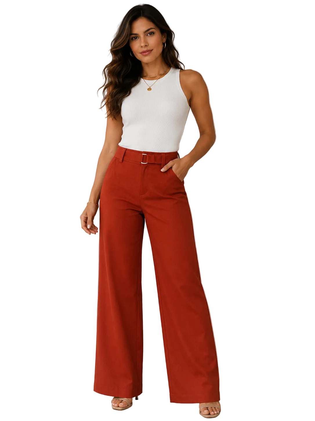 Calça em Linho Fivela
