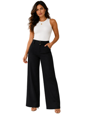 Calça em Linho Fivela