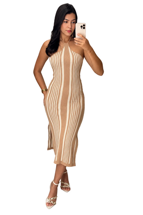 Vestido Tricot MIDI Listrado