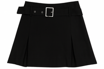 Short Saia Plissado Fivela