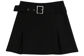 Short Saia Plissado Fivela