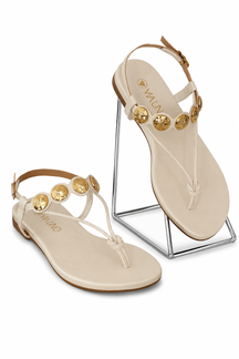Rasteirinha C/Traseira off white c/ Detalhe Dourado 246054
