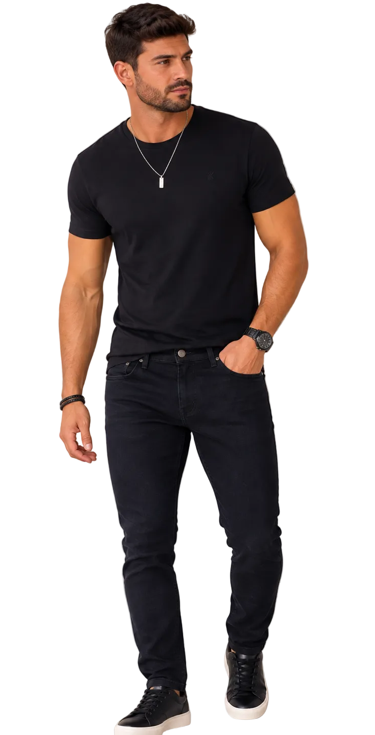 Calça Preta Liminar Destroyed