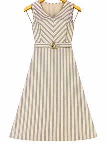 Vestido Linho Listrado
