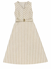 Vestido Linho Listrado