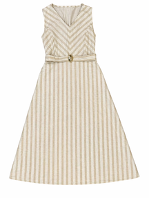 Vestido Linho Listrado