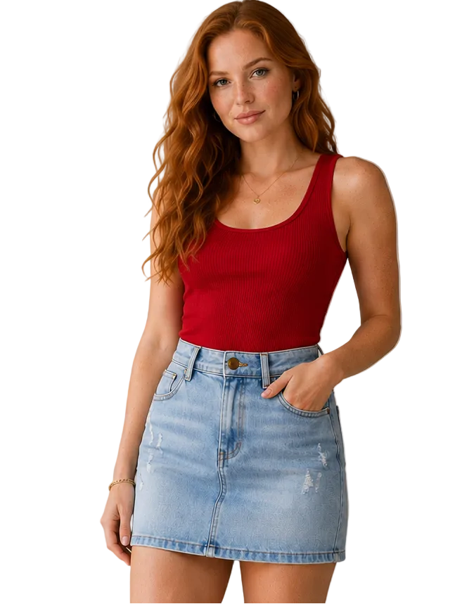 Saia Blogueirinha Essencial Jeans 1000