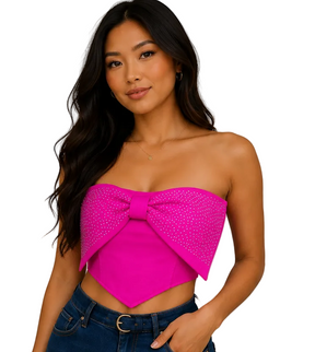 Cropped Strass Laço