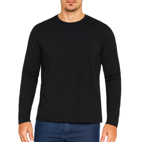Camisa Preta Manga Longa Fashion Polo