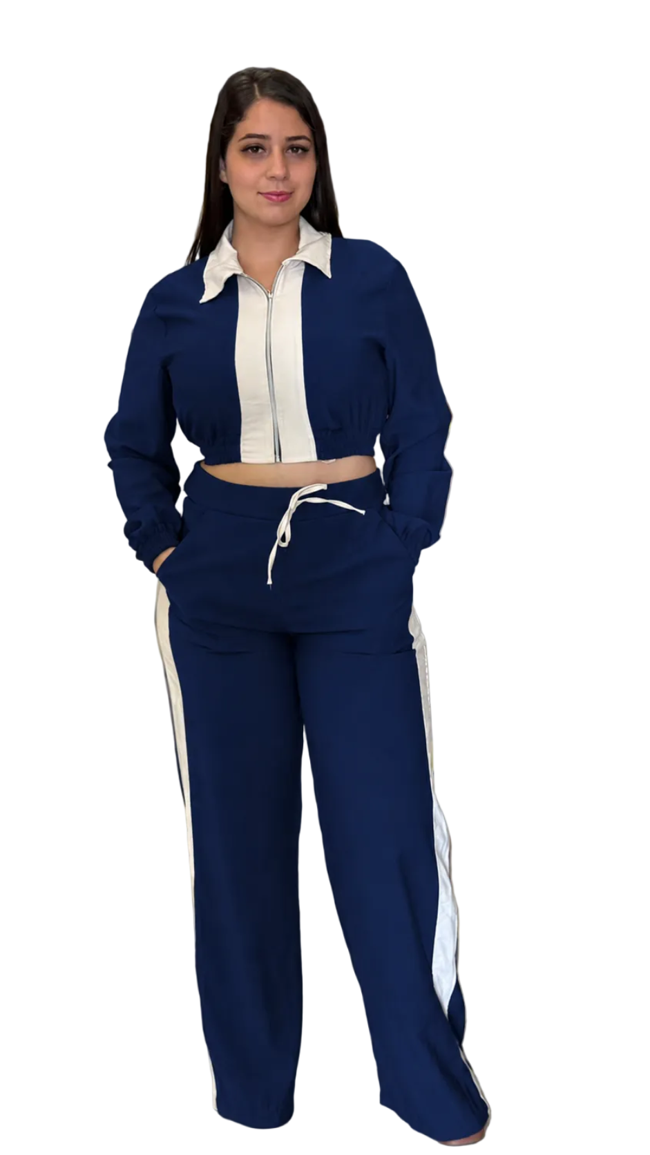 Conjunto calça bicolor jaqueta