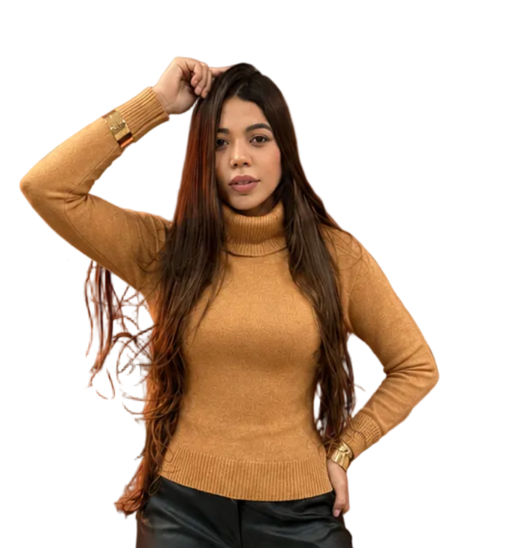 Suéter manga longa gola