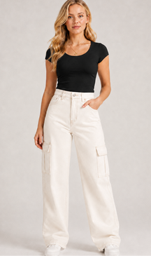 Wide leg cargo excelente