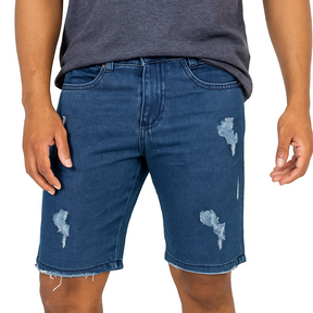 Bermuda Jeans Com Destroyd