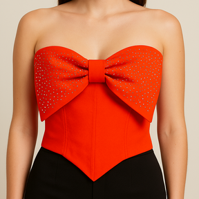 Cropped Strass Laço
