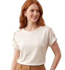 Blusa Manga ombros botões