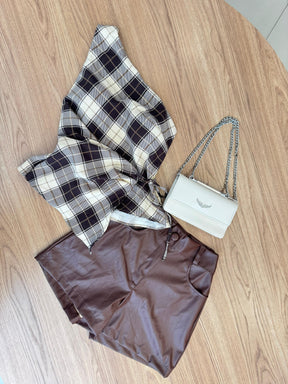 Blusa xadrez alça única