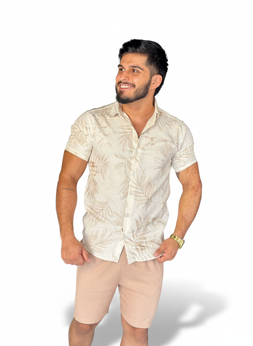 Camisa Social M/C Estampado 0053