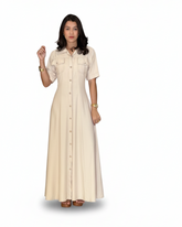 Vestido M/C Longo Botões