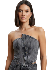 Cropped jeans marmorizado STL