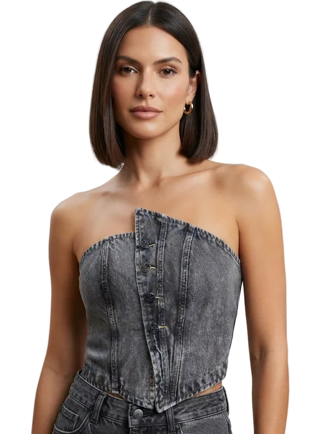Cropped jeans marmorizado STL