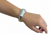 Bracelete Aço Inoxidável Textura Geométrica 10353