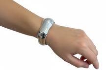 Bracelete Aço Inoxidável Textura Geométrica 10353