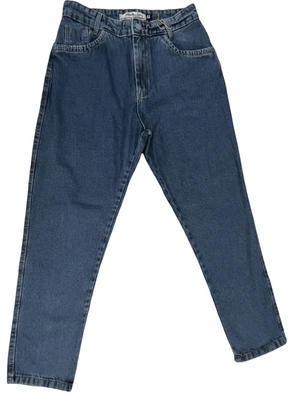 Calça Mom Replex Botão Tecido