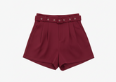 Short Alfaiataria C/Cinto Tecido Monocromático